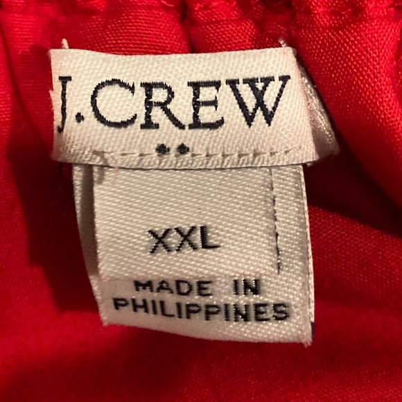 J. Crew bright red linen blend tie back apron style mini dress. Size XXL - Picture 4 of 5